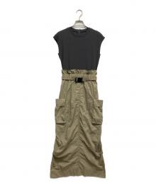 emmi（エミ）の古着「カットコンビ撥水ナイロンワンピース」｜グリーン