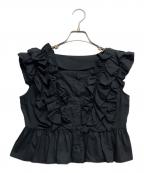 Adam et Ropeアダム エ ロペ）の古着「ペタルフリルブラウス」｜ブラック