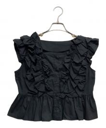 Adam et Rope（アダム エ ロペ）の古着「ペタルフリルブラウス」｜ブラック