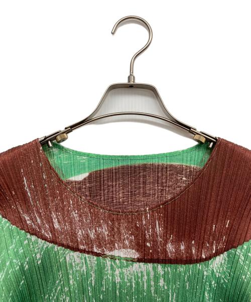 PLEATS PLEASE（プリーツプリーズ）PLEATS PLEASE (プリーツプリーズ) プリーツ長袖ワンピース グリーン サイズ:3の古着・服飾アイテム