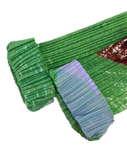 PLEATS PLEASE（プリーツプリーズ）PLEATS PLEASE (プリーツプリーズ) プリーツ長袖ワンピース グリーン サイズ:3の古着・服飾アイテム