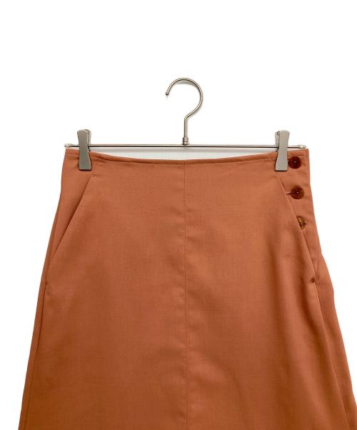 BALLSEY（ボールジィ）BALLSEY (ボールジィ) ドライキャンブリック フレアミディスカート レッド サイズ:36の古着・服飾アイテム