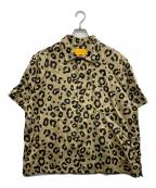 UNIONユニオン）の古着「BAILEY SS WOVEN レオパード柄半袖シャツ」｜ブラウン
