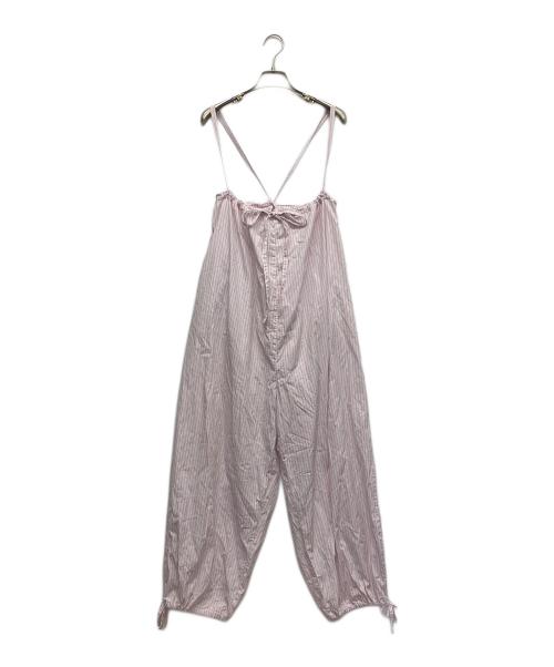 nest Robe（ネストローブ）nest Robe (ネストローブ) コットンストライプバルーンサロペット ピンク サイズ:Fの古着・服飾アイテム