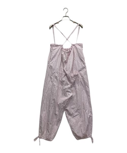 nest Robe（ネストローブ）nest Robe (ネストローブ) コットンストライプバルーンサロペット ピンク サイズ:Fの古着・服飾アイテム