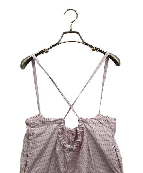 nest Robe（ネストローブ）nest Robe (ネストローブ) コットンストライプバルーンサロペット ピンク サイズ:Fの古着・服飾アイテム