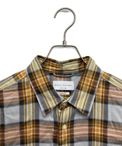 Manual Alphabet（マニュアル アルファベット）MANUAL ALPHABET (マニュアル アルファベット) CLASSICO TWILL LOOSE FIT R/C SHT ブルー サイズ:2の古着・服飾アイテム