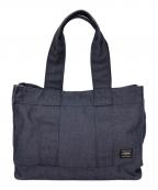 PORTERポーター）の古着「キャンバスハンドバッグ」｜ネイビー