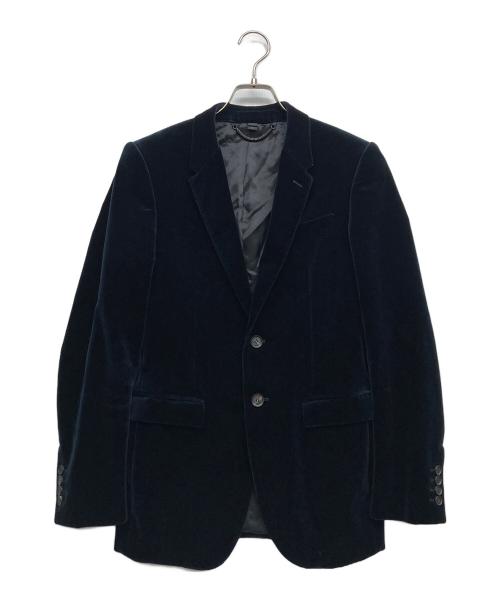 BURBERRY PRORSUM（バーバリープローサム）BURBERRY PRORSUM (バーバリープローサム) ベロアテーラードジャケット ネイビー サイズ:44の古着・服飾アイテム