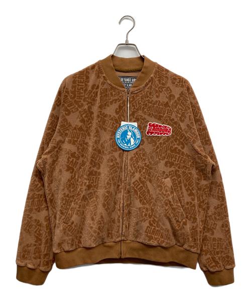 Hysteric Glamour（ヒステリックグラマー）Hysteric Glamour (ヒステリックグラマー) FLAME LOGO柄ジャカード ジャンパー ブラウン サイズ:X-LARGEの古着・服飾アイテム