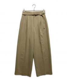UNFILO（アンフィーロ）の古着「イージーチノ ベルト付きパンツ」｜ベージュ