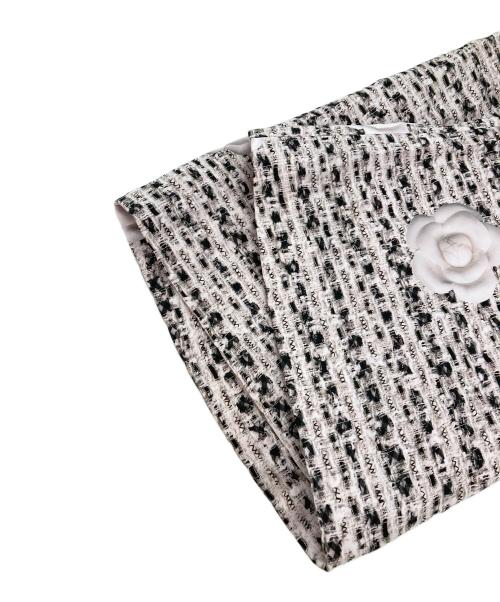 M'S GRACY（エムズグレイシー）M'S GRACY (エムズグレイシー) カメリア転写ツイードプリントスカート ピンク サイズ:38の古着・服飾アイテム