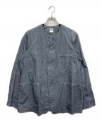 POST O'ALLSポストオーバーオールズ）の古着「ノーカラージャケット」｜インディゴ