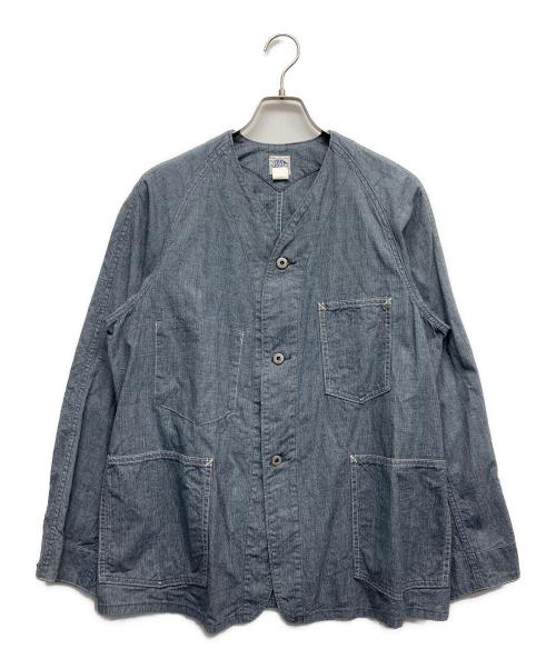 POST O'ALLS（ポストオーバーオールズ）POST O'ALLS (ポストオーバーオールズ) ノーカラージャケット インディゴ サイズ:Sの古着・服飾アイテム