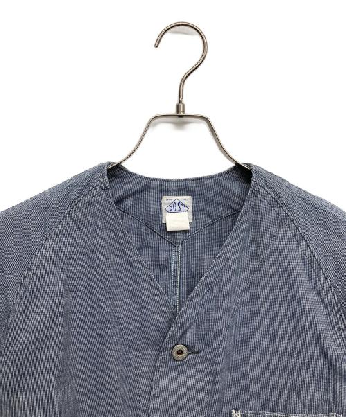 POST O'ALLS（ポストオーバーオールズ）POST O'ALLS (ポストオーバーオールズ) ノーカラージャケット インディゴ サイズ:Sの古着・服飾アイテム