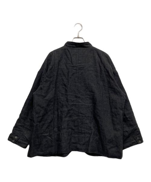 08MAB（ゼロハチマブ）08MAB (ゼロハチマブ) 9番手リネン多釦裏地付きジャケット ブラック サイズ:Fの古着・服飾アイテム