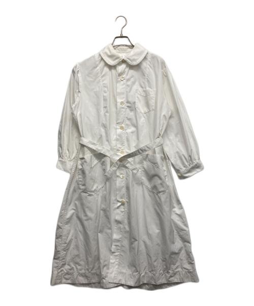 TAO COMME des GARCONS（タオ コムデギャルソン）TAO COMME des GARCONS (タオ コムデギャルソン) ポリエステル ステッチワーク ベルテッド コート ホワイト サイズ:Sの古着・服飾アイテム