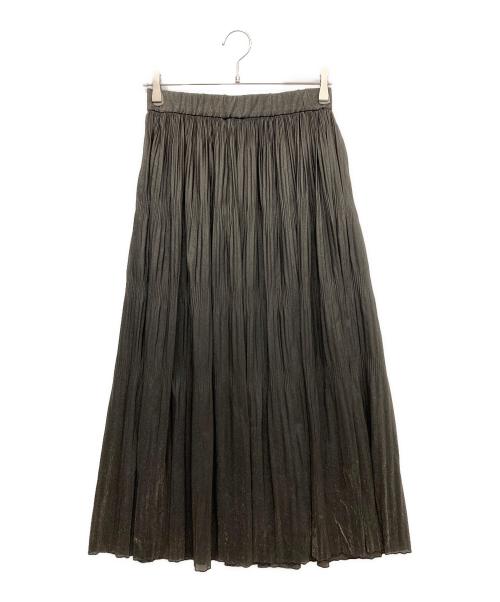 feerique（フィーリック）feerique (フィーリック) ブライトトリコットプリーツスカート ブラウン サイズ:2の古着・服飾アイテム