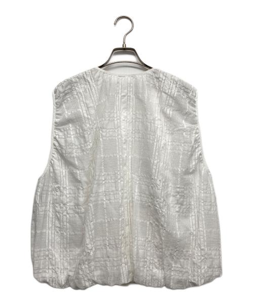 MOGA（モガ）MOGA (モガ) シアーチェックＪＱベスト ホワイト サイズ:2の古着・服飾アイテム