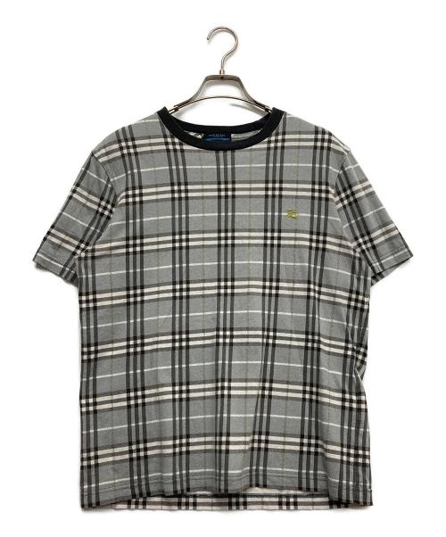 BURBERRY BLUE LABEL（バーバリー ブルー レーベル）BURBERRY BLUE LABEL (バーバリー ブルー レーベル) チェックカットソー グレー サイズ:Mの古着・服飾アイテム