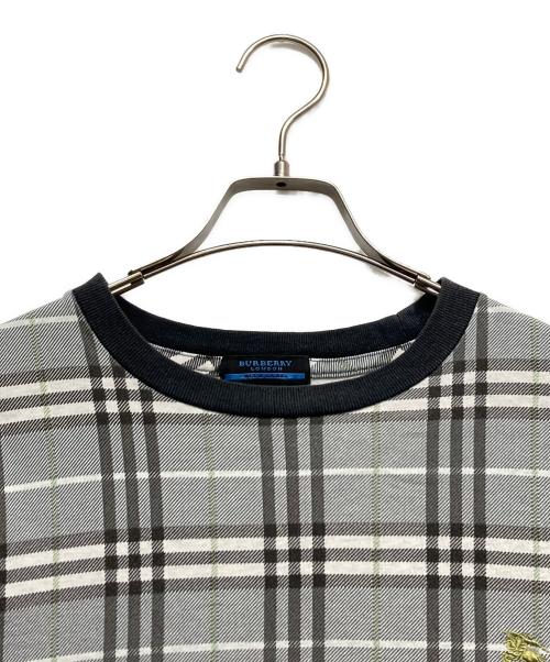 BURBERRY BLUE LABEL（バーバリー ブルー レーベル）BURBERRY BLUE LABEL (バーバリー ブルー レーベル) チェックカットソー グレー サイズ:Mの古着・服飾アイテム
