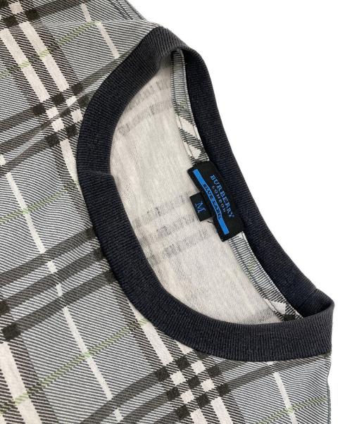 BURBERRY BLUE LABEL（バーバリー ブルー レーベル）BURBERRY BLUE LABEL (バーバリー ブルー レーベル) チェックカットソー グレー サイズ:Mの古着・服飾アイテム