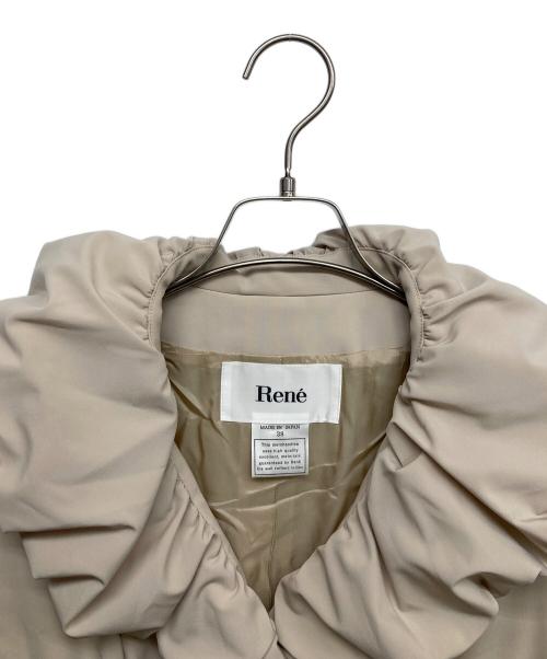 Rene（ルネ）Rene (ルネ) ショールカラー中綿コート ベージュ サイズ:38の古着・服飾アイテム