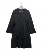 M'S GRACYエムズグレイシー）の古着「ダンボールストレッチノーカラーコート」｜ブラック