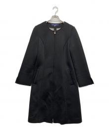 M'S GRACY（エムズグレイシー）の古着「ダンボールストレッチノーカラーコート」｜ブラック