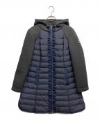 M'S GRACYエムズグレイシー）の古着「Aライン フリルダウンフリルコート」｜グレー×ネイビー