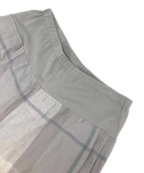 BEARDSLEY（ビアズリー）BEARDSLEY (ビアズリー) ガリャルダガランテ リネンビッグチェックウエストリブパンツ ホワイト サイズ:2の古着・服飾アイテム