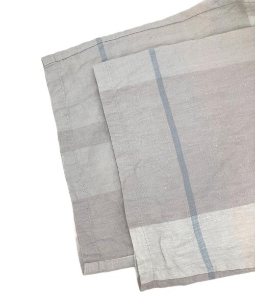 BEARDSLEY（ビアズリー）BEARDSLEY (ビアズリー) ガリャルダガランテ リネンビッグチェックウエストリブパンツ ホワイト サイズ:2の古着・服飾アイテム