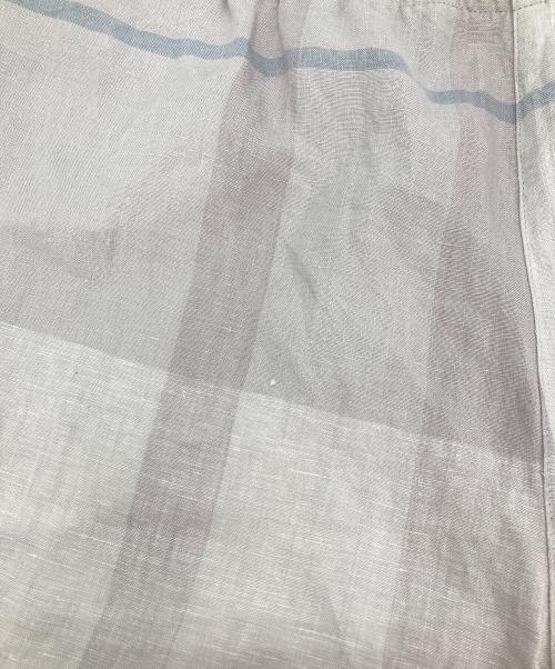 BEARDSLEY（ビアズリー）BEARDSLEY (ビアズリー) ガリャルダガランテ リネンビッグチェックウエストリブパンツ ホワイト サイズ:2の古着・服飾アイテム