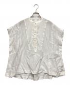 luayルアイ）の古着「パール釦フレンチブラウス」｜ホワイト