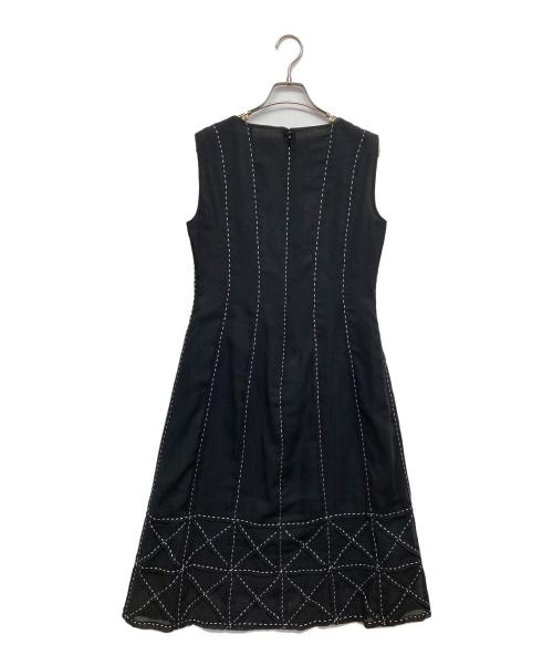 Sybilla（シビラ）Sybilla (シビラ) 刺繍ノースリーブ・キャミソールワンピース ブラック サイズ:Lの古着・服飾アイテム