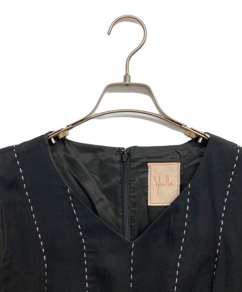 Sybilla（シビラ）Sybilla (シビラ) 刺繍ノースリーブ・キャミソールワンピース ブラック サイズ:Lの古着・服飾アイテム