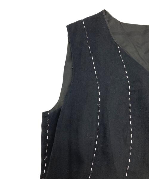 Sybilla（シビラ）Sybilla (シビラ) 刺繍ノースリーブ・キャミソールワンピース ブラック サイズ:Lの古着・服飾アイテム