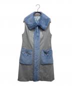 Super Beautyスーパービューティ）の古着「ノースリーブワンピース」｜ブルー