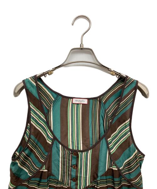 MAX&Co.（マックスアンドコー）MAX&Co. (マックスアンドコー) ノースリーブワンピース グリーン サイズ:40の古着・服飾アイテム