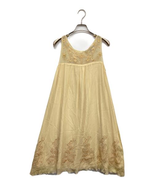 MARC JACOBS（マークジェイコブズ）MARC JACOBS (マークジェイコブス) シルクノースリーブワンピース イエロー サイズ:Mの古着・服飾アイテム