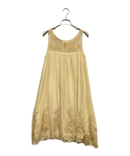 MARC JACOBS（マークジェイコブズ）MARC JACOBS (マークジェイコブス) シルクノースリーブワンピース イエロー サイズ:Mの古着・服飾アイテム