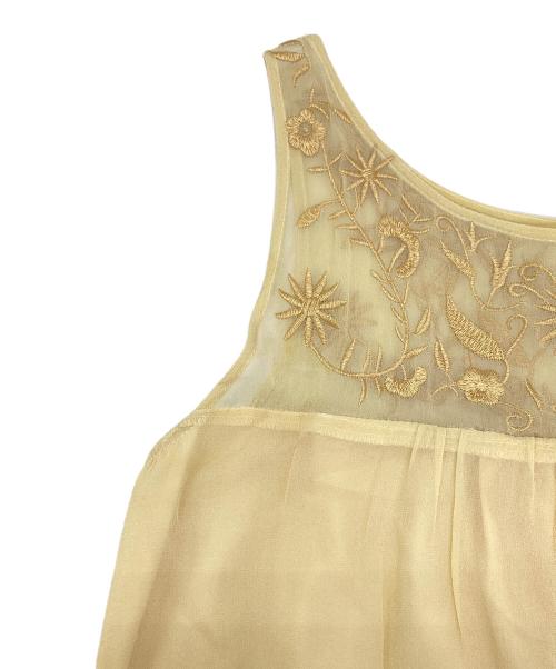 MARC JACOBS（マークジェイコブズ）MARC JACOBS (マークジェイコブス) シルクノースリーブワンピース イエロー サイズ:Mの古着・服飾アイテム