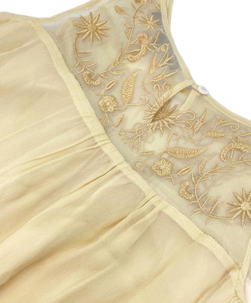 MARC JACOBS（マークジェイコブズ）MARC JACOBS (マークジェイコブス) シルクノースリーブワンピース イエロー サイズ:Mの古着・服飾アイテム