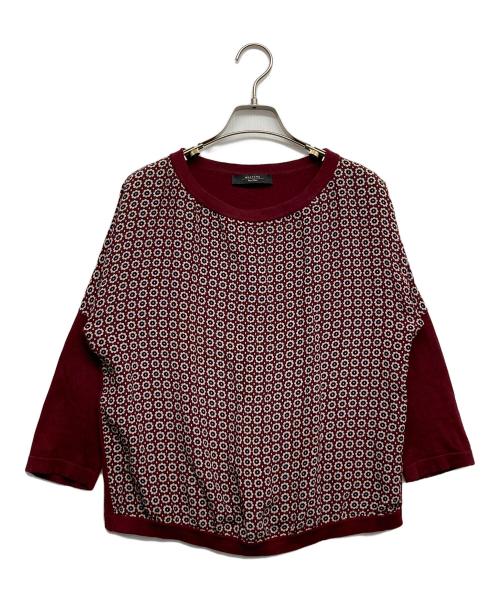 WEEKEND Max Mara（ウィークエンド マックスマーラ）WEEKEND Max Mara (ウィークエンド マックスマーラ) 切替ニット レッド サイズ:Sの古着・服飾アイテム