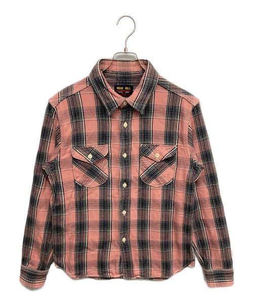 WEAR WELL（ウェアウェル）WEAR WELL (ウェアウェル) チェックネルシャツ ピンク サイズ:3の古着・服飾アイテム