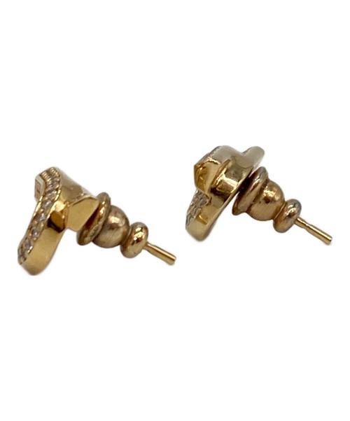 Ferragamo（フェラガモ）Ferragamo (フェラガモ) ガンチーニクリスタルゴールドピアス ゴールドの古着・服飾アイテム