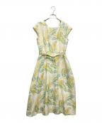 STRAWBERRY FIELDSストロベリーフィールズ）の古着「ノースリーブワンピース」｜イエロー×グリーン