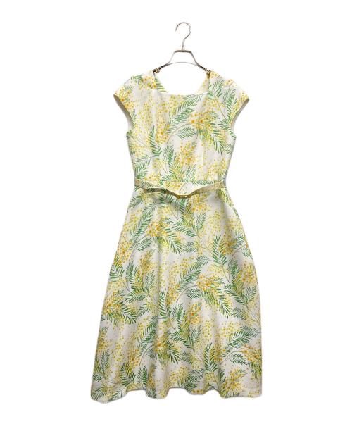 STRAWBERRY FIELDS（ストロベリーフィールズ）STRAWBERRY FIELDS (ストロベリーフィールズ) ノースリーブワンピース イエロー×グリーン サイズ:Mの古着・服飾アイテム