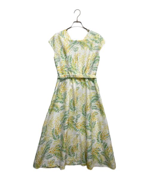 STRAWBERRY FIELDS（ストロベリーフィールズ）STRAWBERRY FIELDS (ストロベリーフィールズ) ノースリーブワンピース イエロー×グリーン サイズ:Mの古着・服飾アイテム