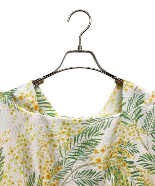 STRAWBERRY FIELDS（ストロベリーフィールズ）STRAWBERRY FIELDS (ストロベリーフィールズ) ノースリーブワンピース イエロー×グリーン サイズ:Mの古着・服飾アイテム